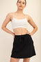Black Drawstring Mini Skort