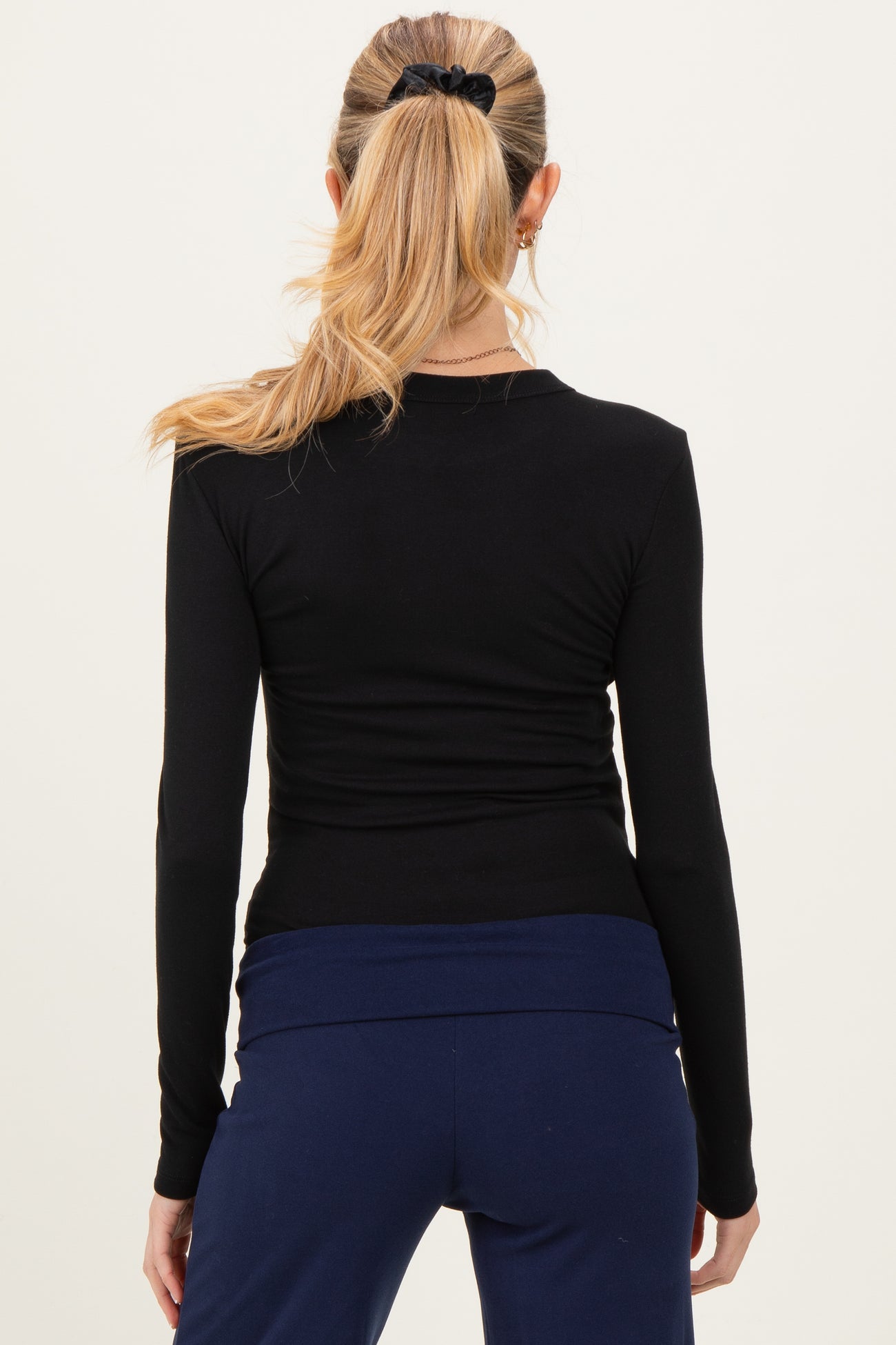 Black Long Sleeve Maternity Top
