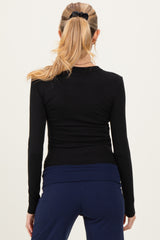 Black Long Sleeve Maternity Top