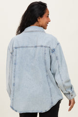 Light Indigo Oversized Denim Maternity Shirt Jacket
