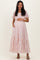 Light Pink Embroidered Floral Smocked Maternity Maxi Dress