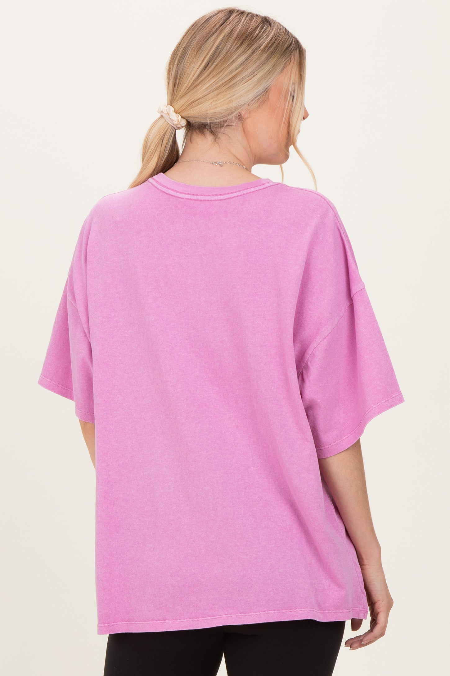 Fuchsia Oversized Mineral Wash T-Shirt
