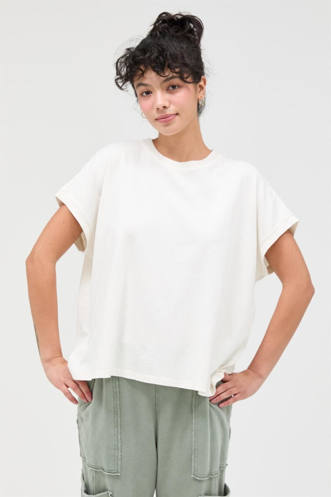Off White Mineral Wash Boxy Fit Maternity T-Shirt
