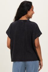 Black Mineral Wash Boxy Fit Maternity T-Shirt