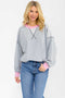 Heather Grey Contrast Band Exposed Seam Pullover