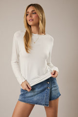 White Ruffle Detail Long Sleeve Maternity Top