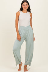 Moss Green Crossover Waist Maternity Pants