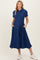Navy Belted Maxi Maternity Shirt Dress