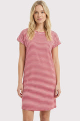 Red Striped Basic Maternity Dress