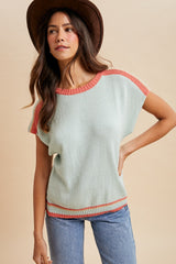 Mint Colorblock Dolman Maternity Sweater Top