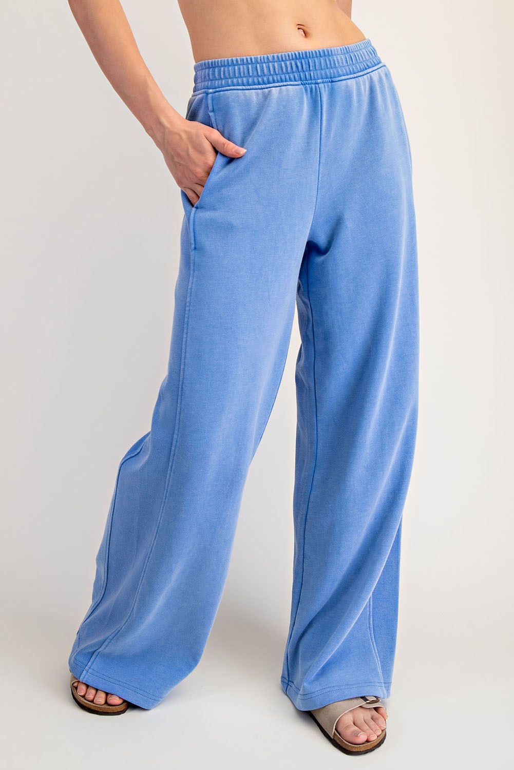 Aqua Mineral Wash Wide Leg Maternity Sweatpants