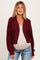 Burgundy Waffle Knit Balloon Sleeve Maternity Cardigan
