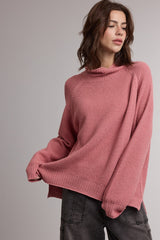Ash Rose Waffle Knit Turtleneck Maternity Sweater