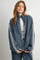 Medium Denim Oversized Zip-Up Track Jacket