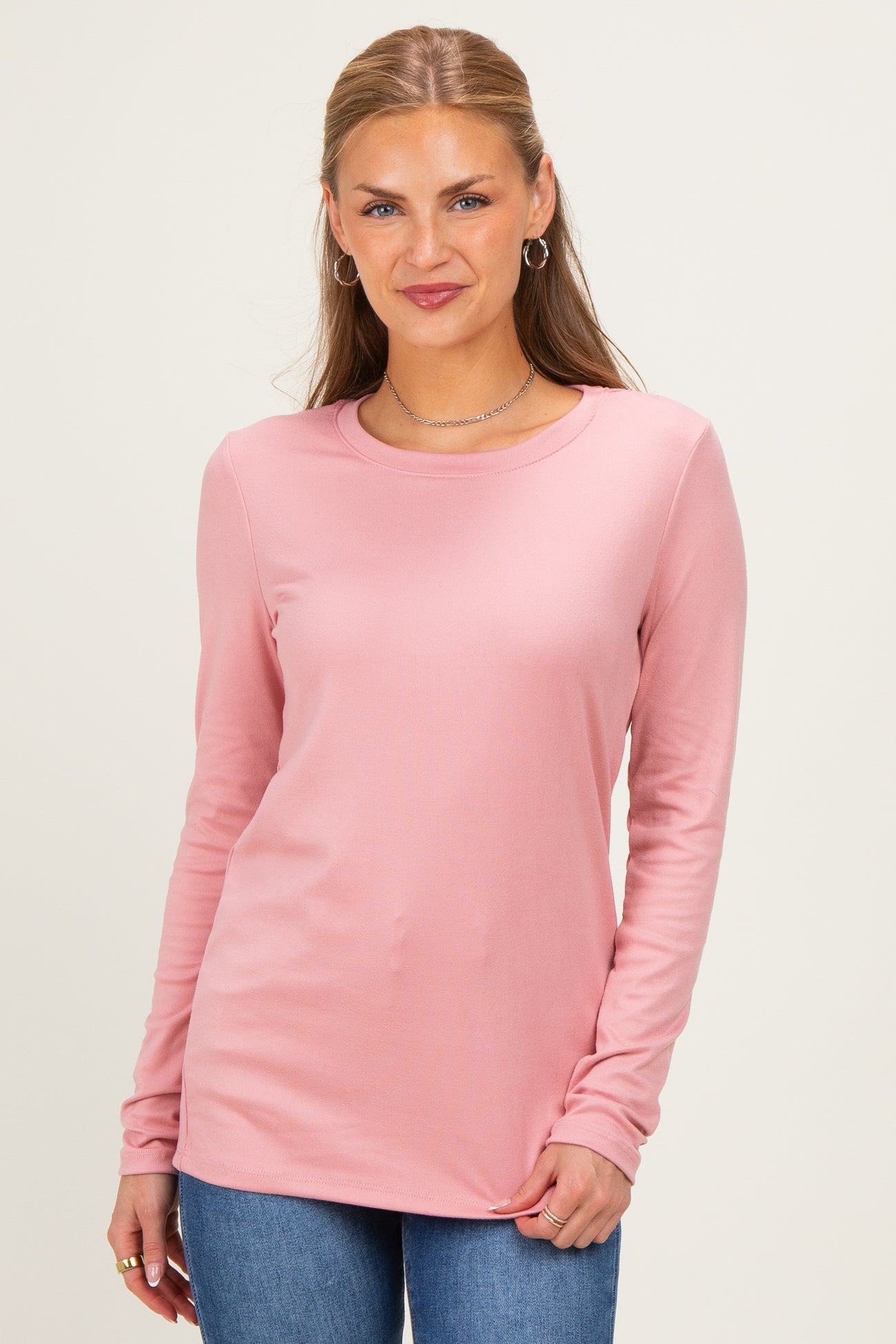 Mauve Long Sleeve Maternity Top