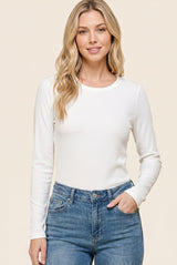 Ivory Fitted Ribbed Maternity Long Sleeve