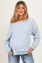 Blue Boat Neck Waffle Knit Maternity Top