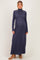 Navy Turtleneck Long Sleeve Maternity Maxi Dress