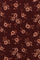 burgundy floral fabric with peach flowers and green leaves throughout