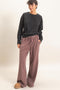 Brown Mineral Washed Wide Leg Pants