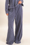 Navy Mineral Washed Wide Leg Pants