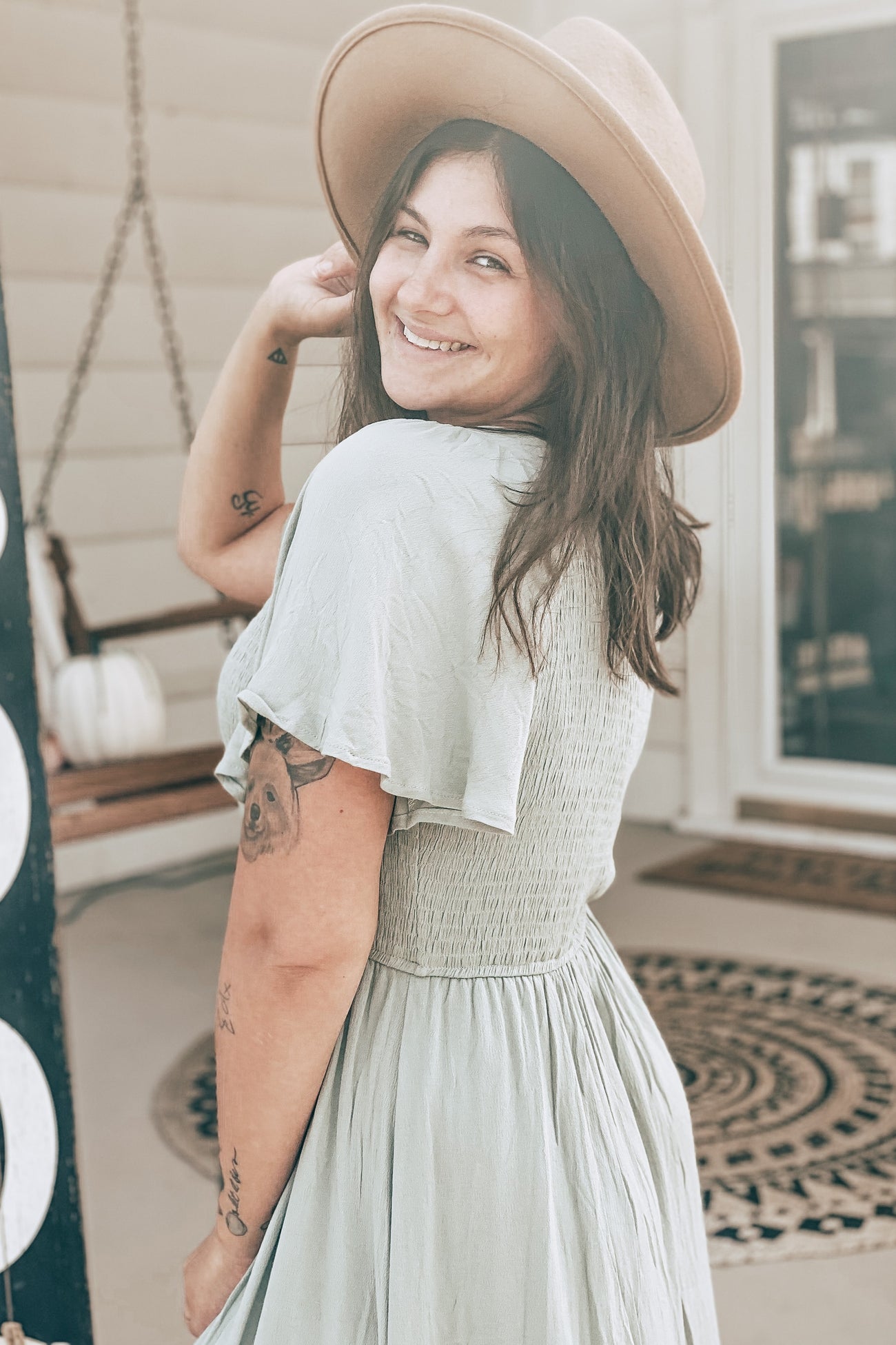 PinkBlush Ivory Chevron Mesh Overlay Dress