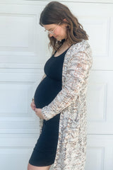 Black Solid Ruched Fitted Maternity Bodycon Midi Dress