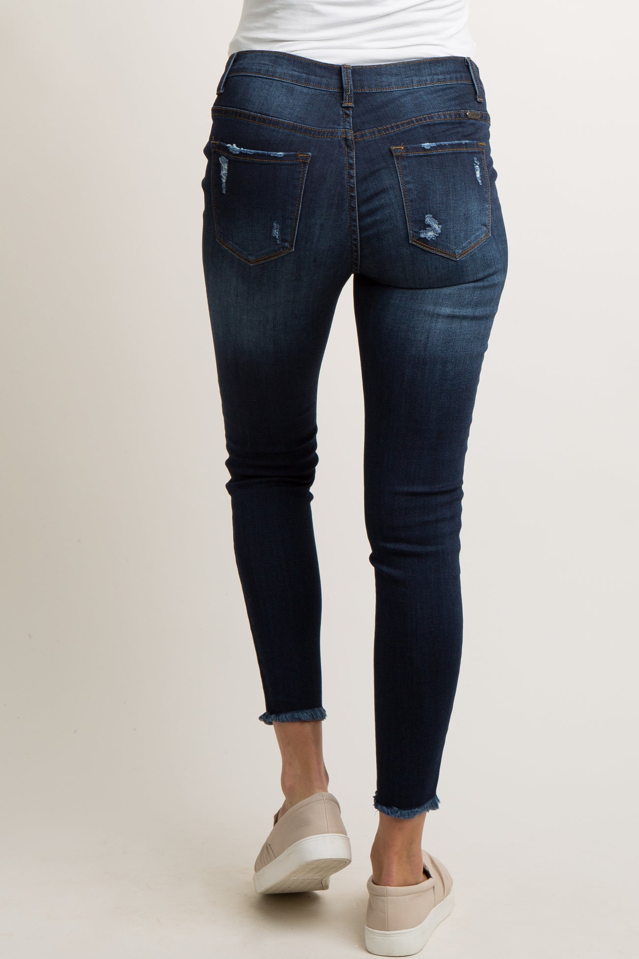 PinkBlush Blue Dark Wash Slightly Distressed Skinny Jeans