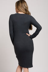 Forest Green Knit Long Sleeve Dress