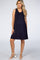PinkBlush Navy Blue Sleeveless Round Neck Pom Pom Detail Maternity Dress