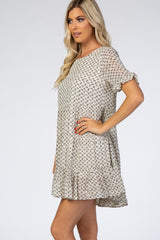 Ivory Printed Tiered Babydoll Dress