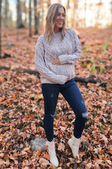 PinkBlush Navy Distressed Maternity Skinny Jeans