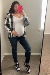 PinkBlush Navy Distressed Maternity Skinny Jeans