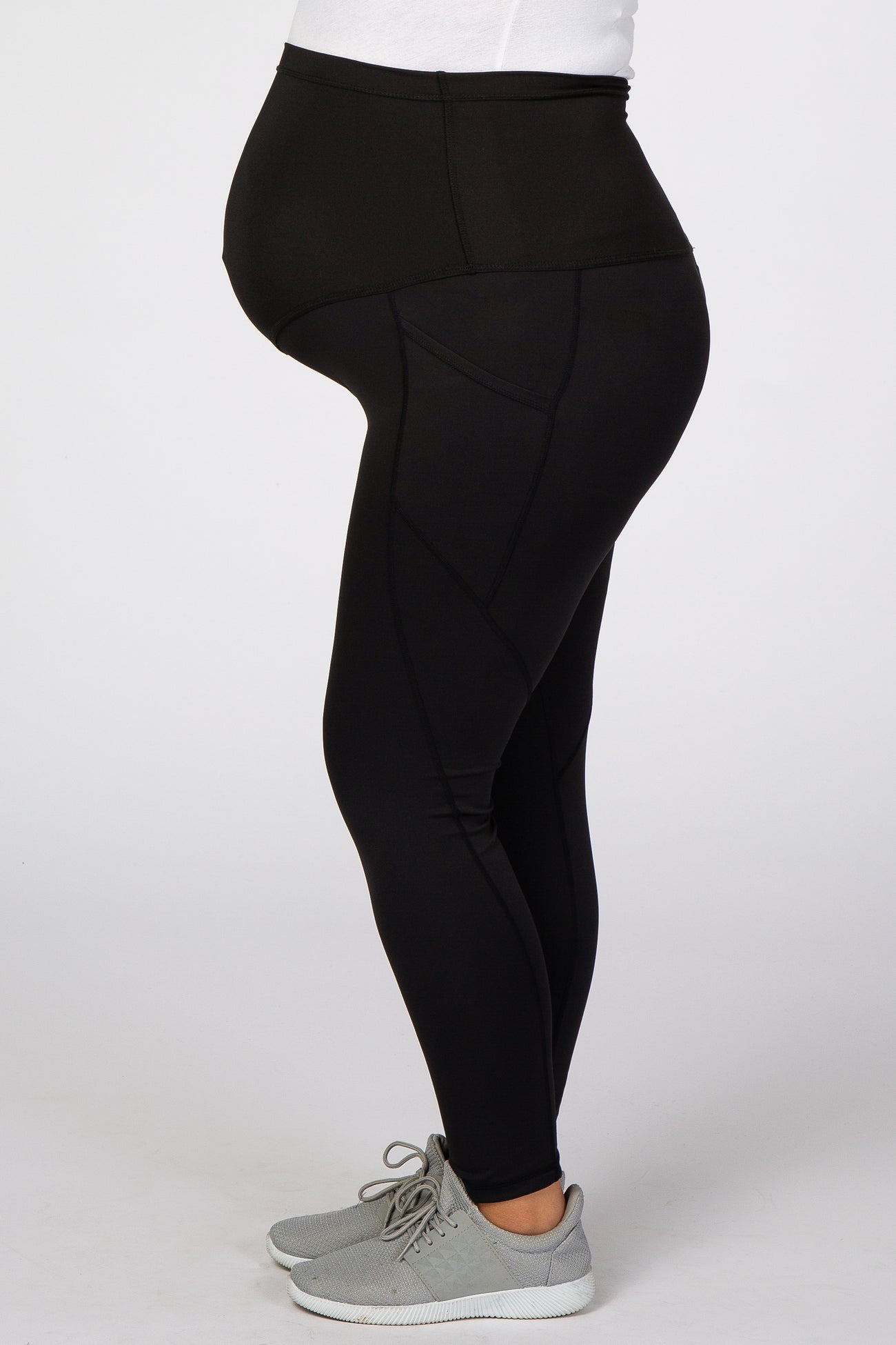 Black Maternity Plus Active Leggings
