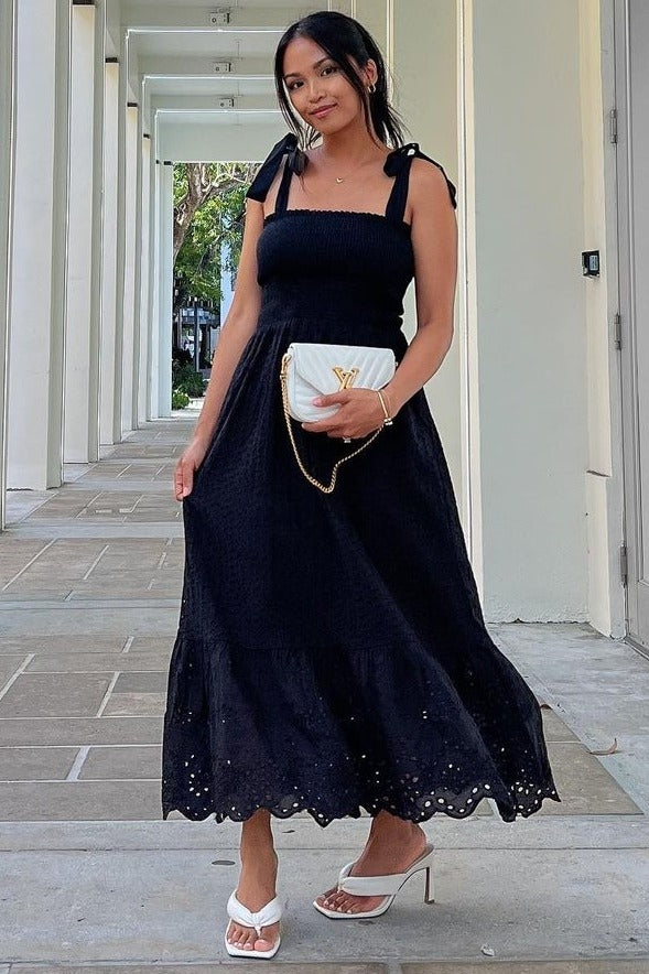 Black Eyelet Dress
