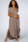 Taupe Side Slit Maxi Dress