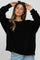 Black Exposed Seam Side Slit Maternity Sweater