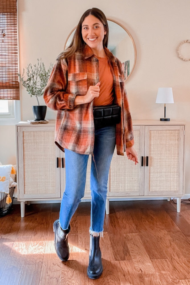 Rust Plaid Shacket