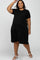 Black Ribbed Tiered Maternity Plus Dress