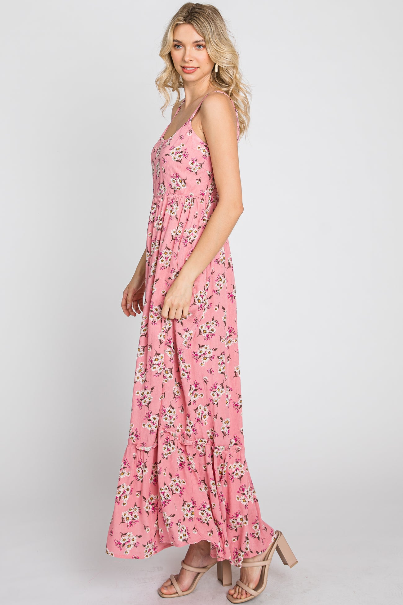 Pink Floral Maxi Dress