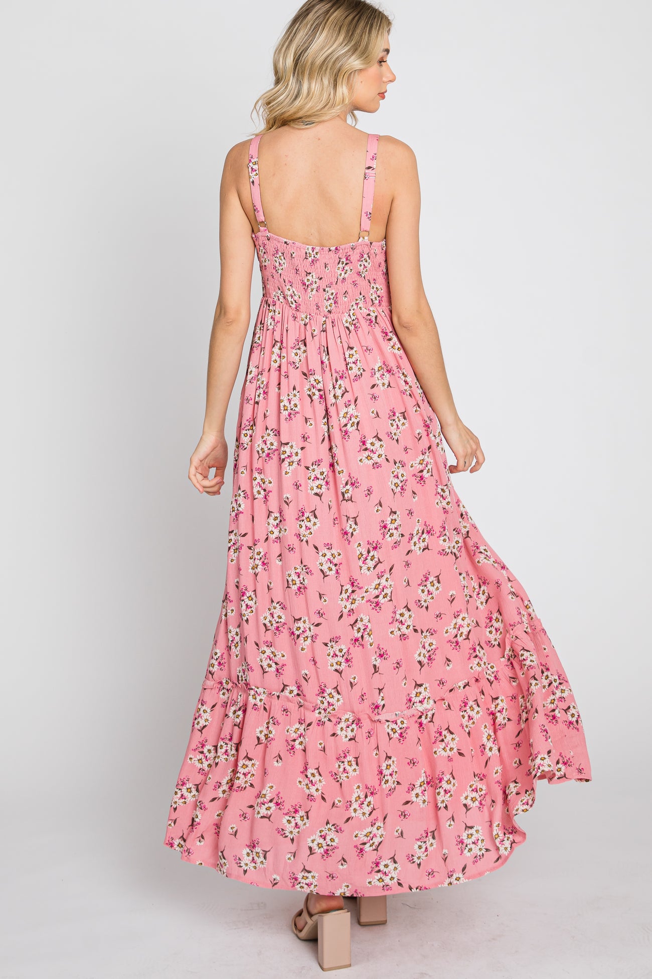 Pink Floral Maxi Dress