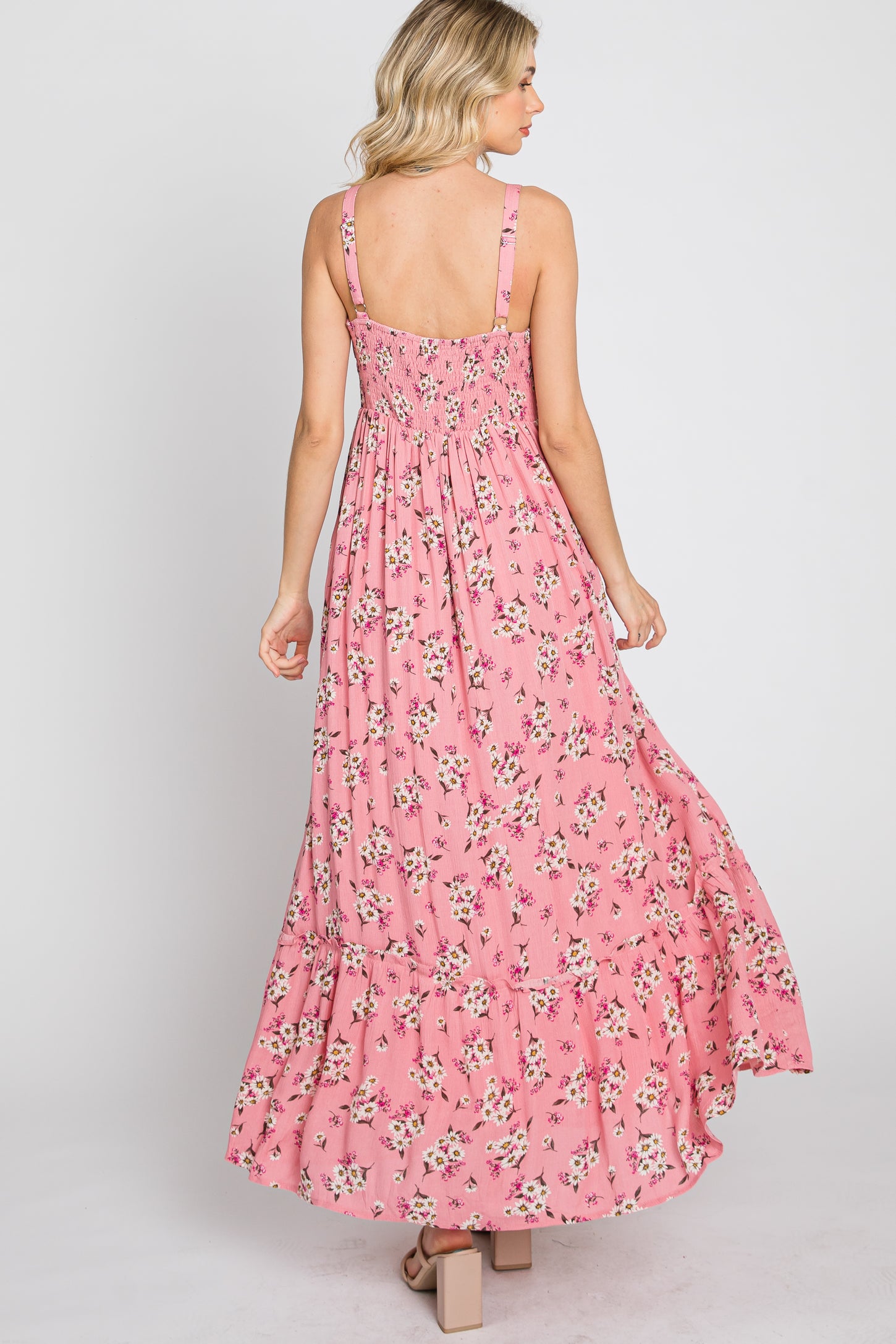 Pink Floral Maxi Dress