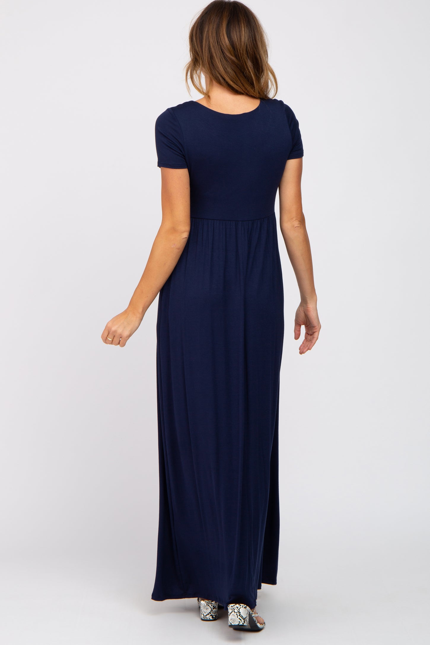 Navy Blue Basic Maxi Dress