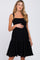 Black Smocked Shoulder Tie Maternity Dress