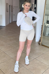White Active Long Sleeve Maternity Top