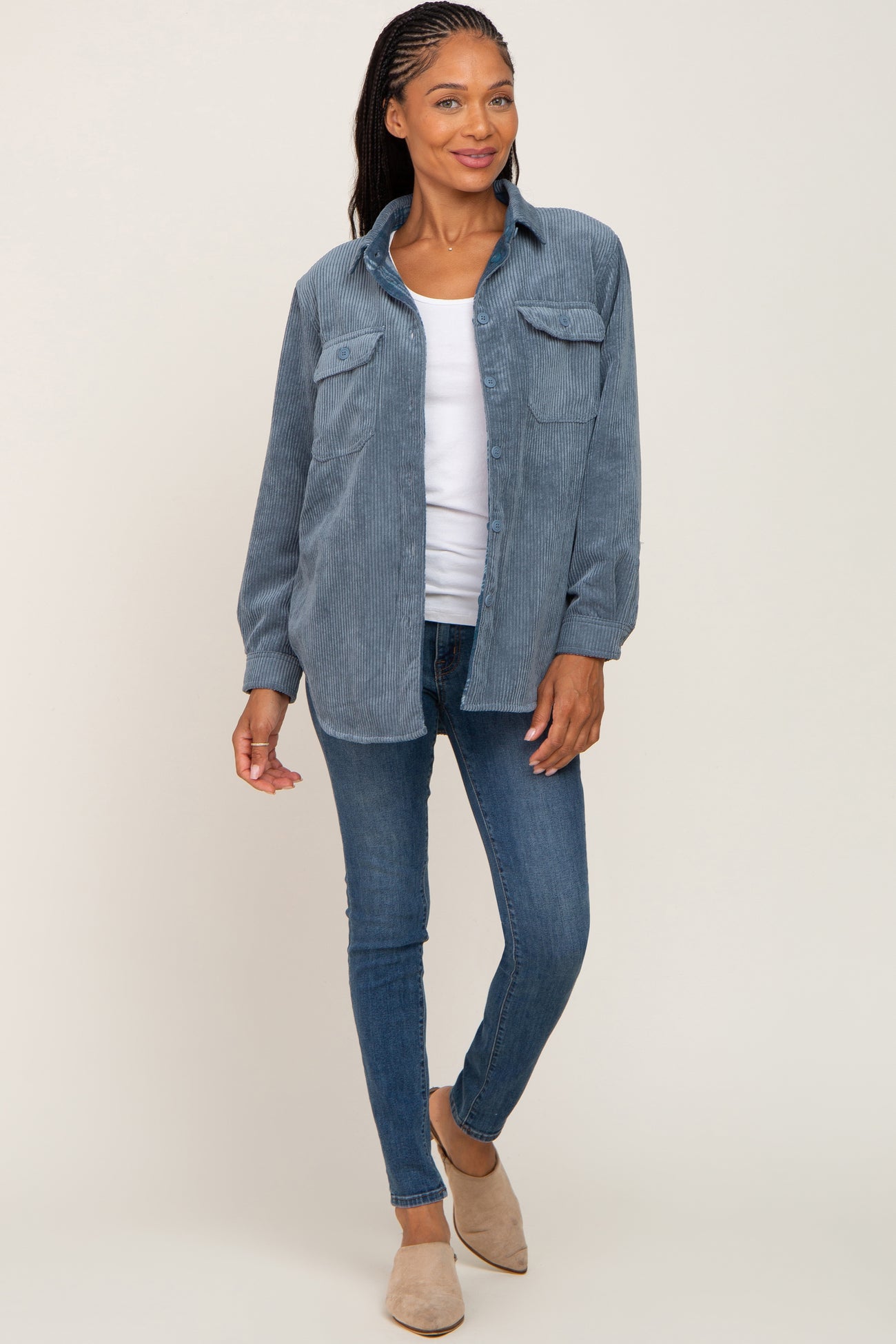 Navy Blue Reversible Shirt Jacket