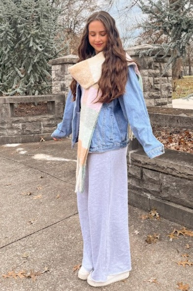 Heather Grey Wide Leg Fray Hem Maternity Sweatpants