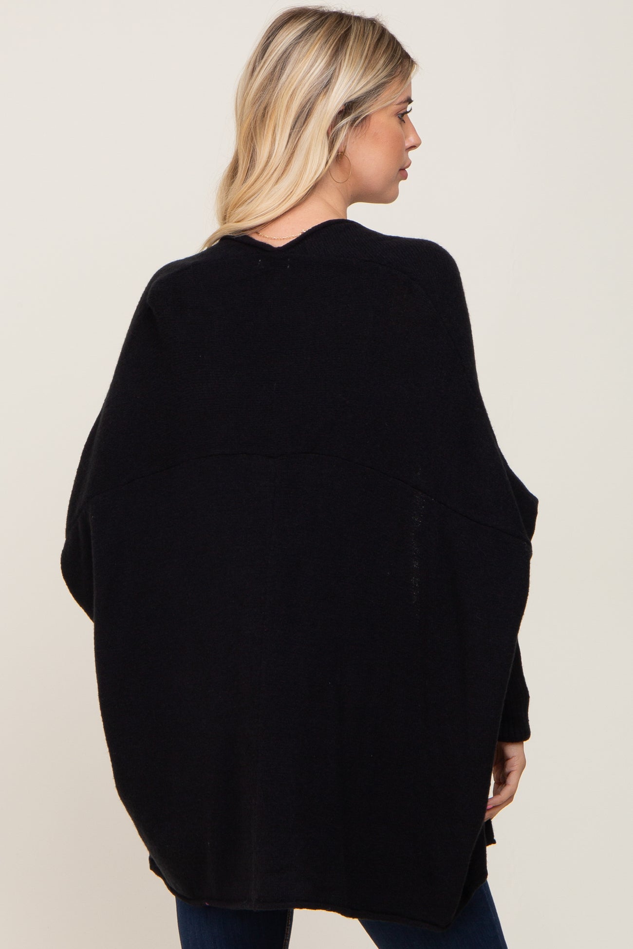 Black Dolman Sleeve Cardigan Sweater