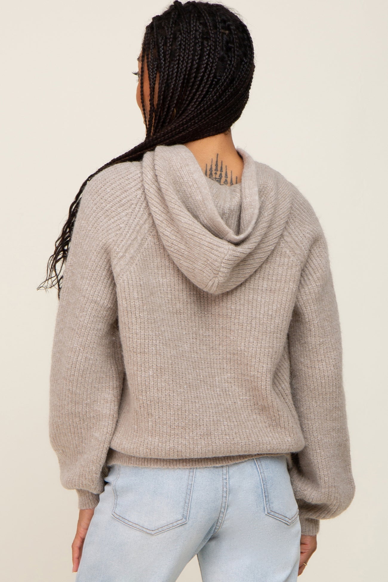 Beige Hooded Sweater