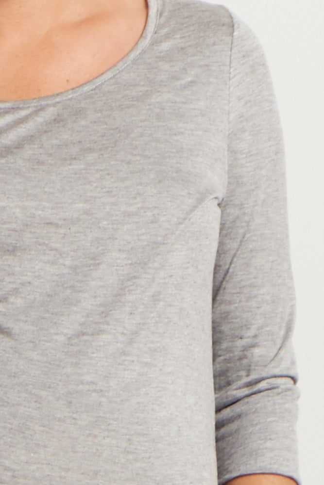 Grey 3/4 Sleeve Maternity Shirt